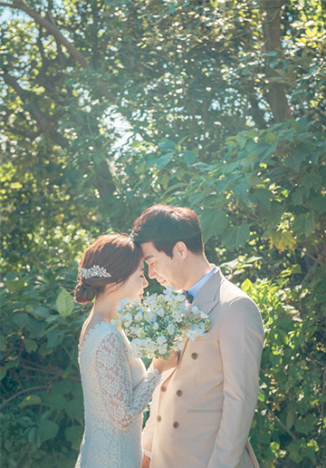 Korea Outdoor Pre-Wedding Photoshoot At Jeju Island with Silvergrass