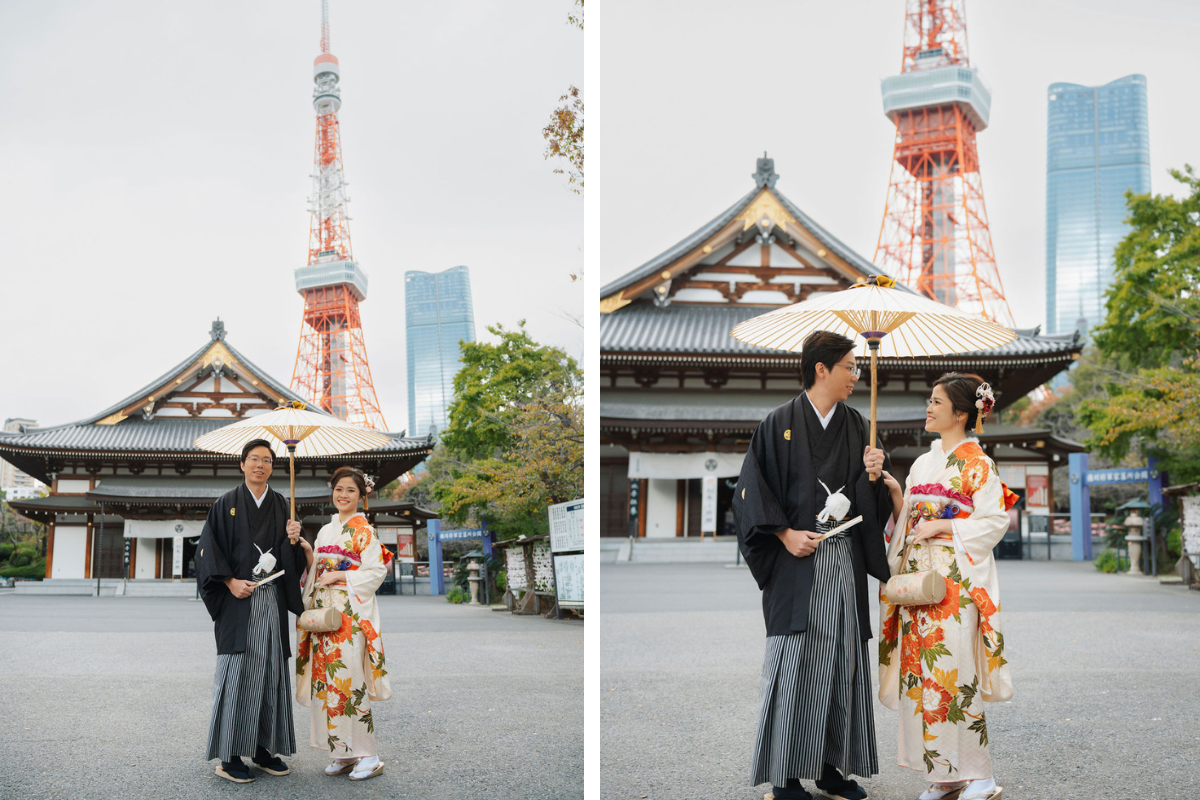 新加坡夫妻在東京進行和服婚紗拍攝 - 忠犬塔、芝公園和河口湖 by Cui Cui on OneThreeOneFour 3