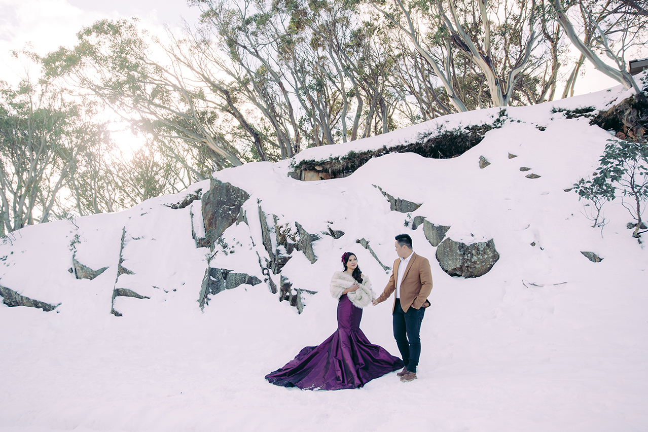 Winter Pre-Wedding Photoshoot with Huskies in Melbourne  by Freddie on OneThreeOneFour 9