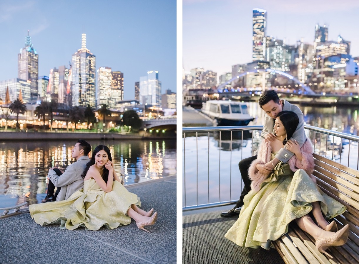 Pre-wedding with Melbourne cityscape and Brighton bathing boxes by Freddie on OneThreeOneFour 14