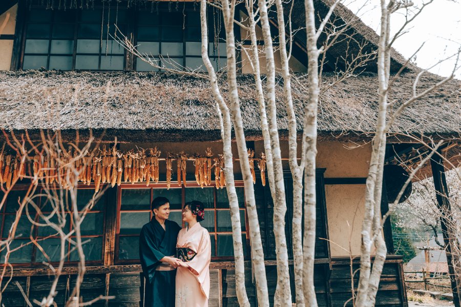 Japan Tokyo Pre-Wedding Photoshoot At Traditional Japanese Village And Pagoda During Sakura Season by Lenham on OneThreeOneFour 8