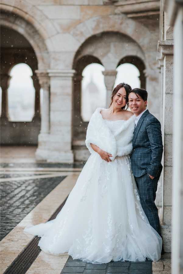 A&A: Budapest Winter Pre-wedding Photoshoot at Fisherman’s Bastion and Széchenyi Chain Bridge by Drew on OneThreeOneFour 3