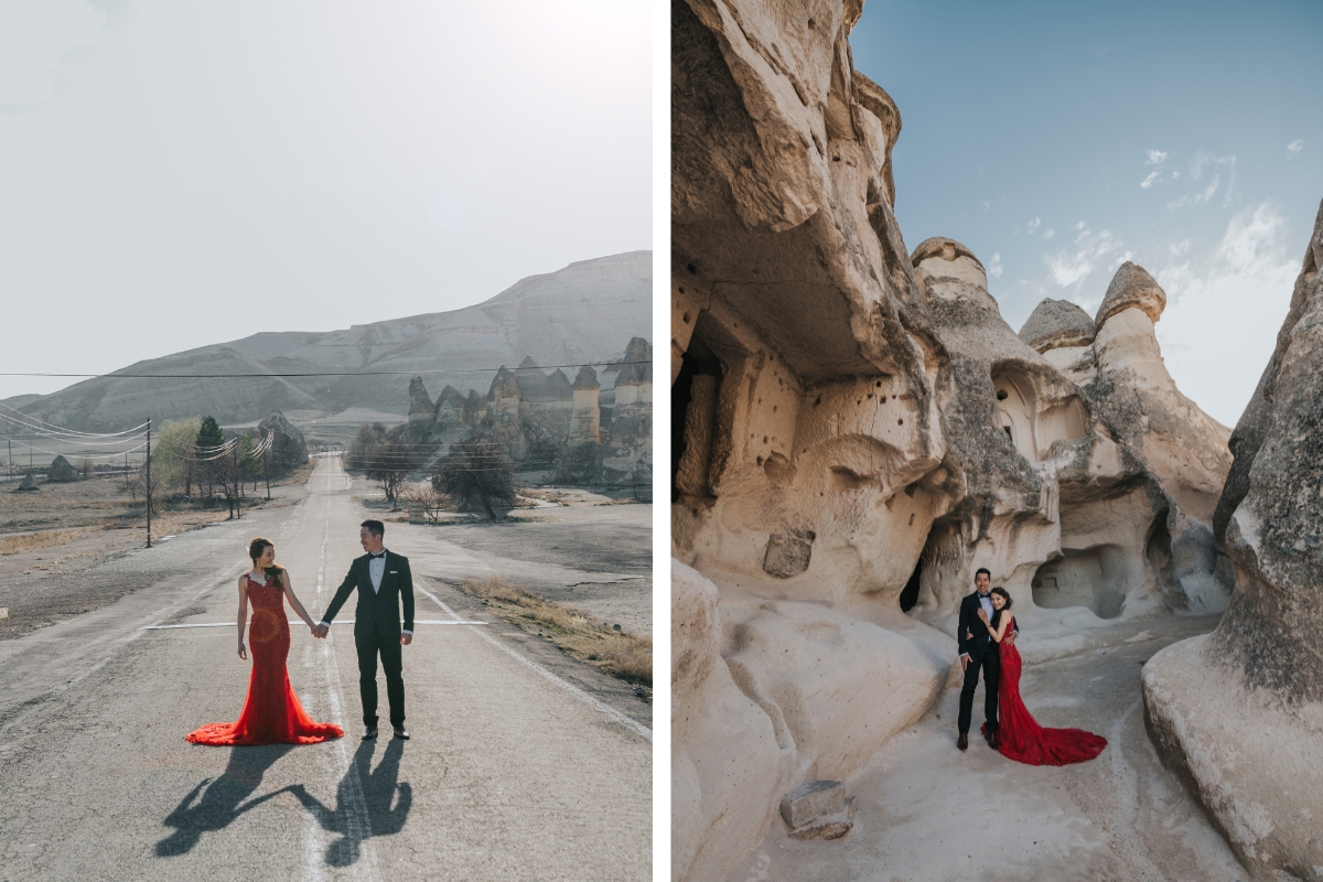 Cappadocia Pre-Wedding Photoshoot Hot Air Balloons Carpet Shop Sunrise Landscapes by Aric on OneThreeOneFour 11