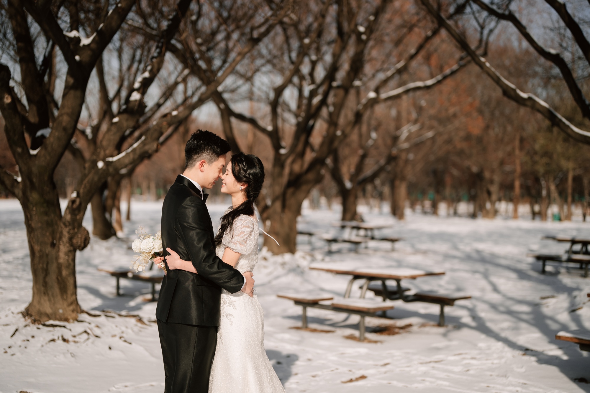 Whispers of Love in Seoul's Winter Wonderland: Snowy Pre-Wedding Extravaganza by Jungyeol on OneThreeOneFour 6