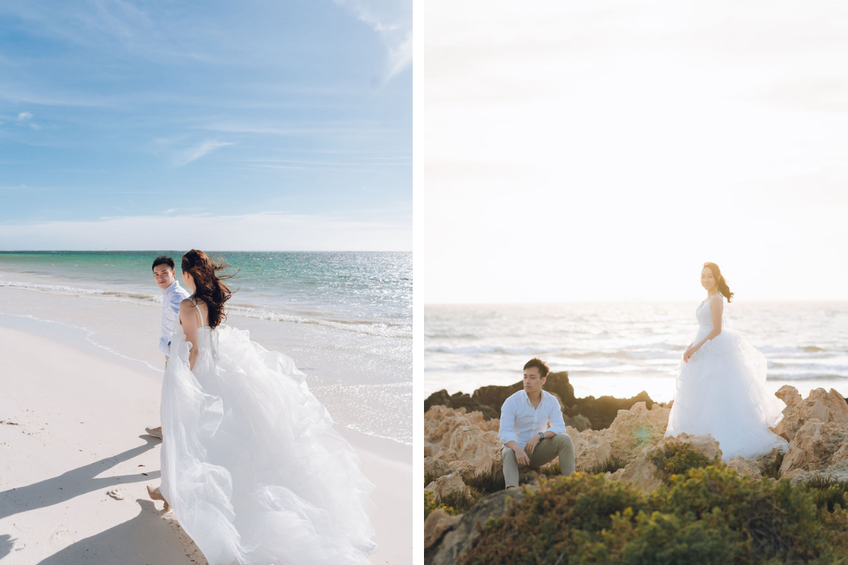 Perth Prewedding Photoshoot At Lancelin Sand Dunes, Wanneroo Pines And Sunset At The Beach by Rebecca on OneThreeOneFour 12