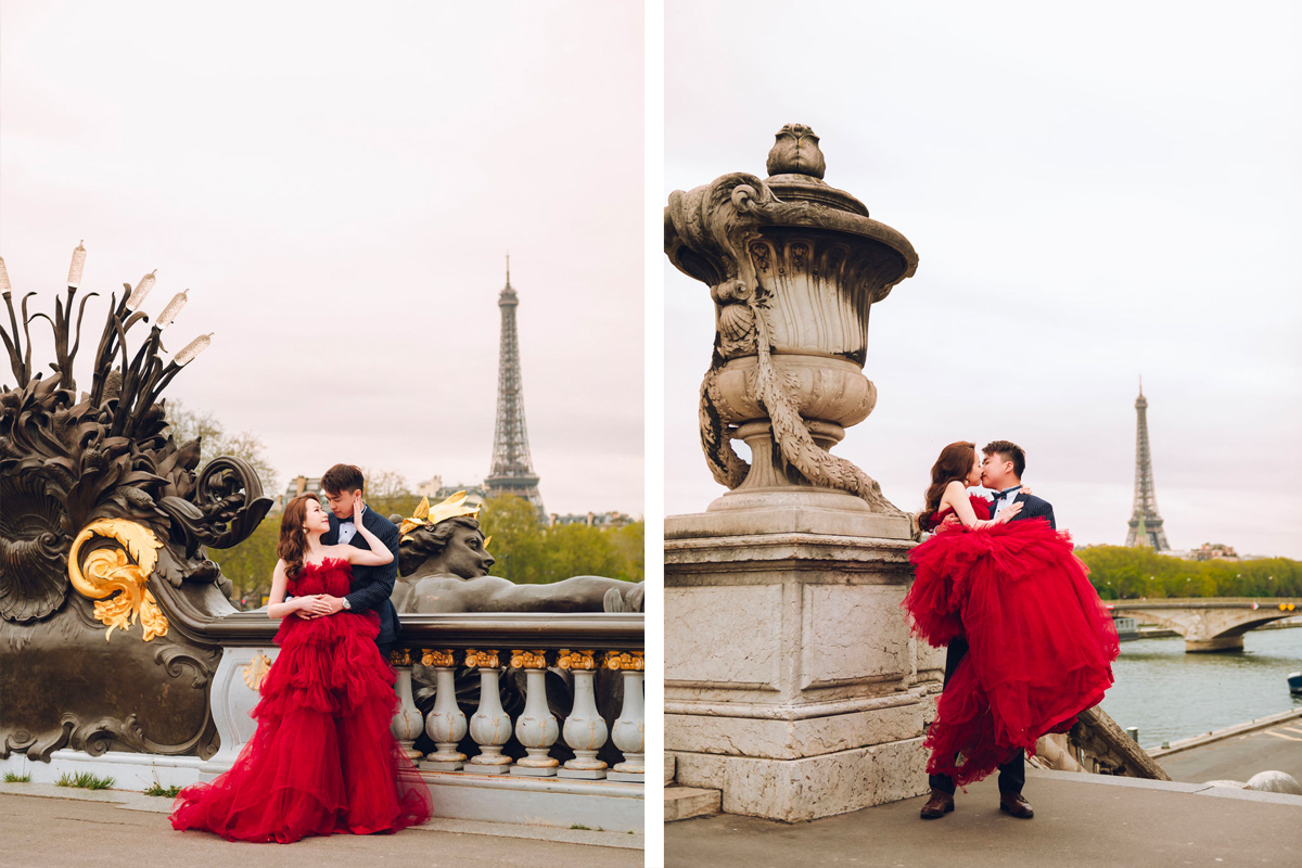 Eternal Love in Paris: Pre-Wedding Photoshoot for Hong Kong Couple | Eiffel Tower, Trocadero, Café, Louvre, Alexandre III Bridge by Arnel on OneThreeOneFour 22