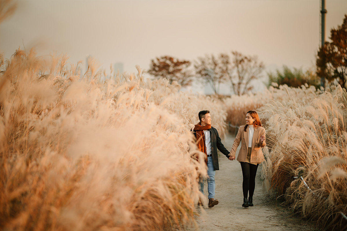 Enchanting Silvergrass Fields: A Casual Couple Photoshoot Amidst Autumn Splendor in Hanuel Park, Seoul by Jungyeol on OneThreeOneFour 14