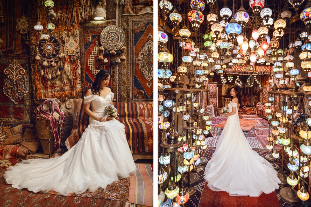 Cappadocia Pre-Wedding Photoshoot Hot Air Balloons Vintage Car Slot Canyon Carpet Shop  by Aric on OneThreeOneFour 13