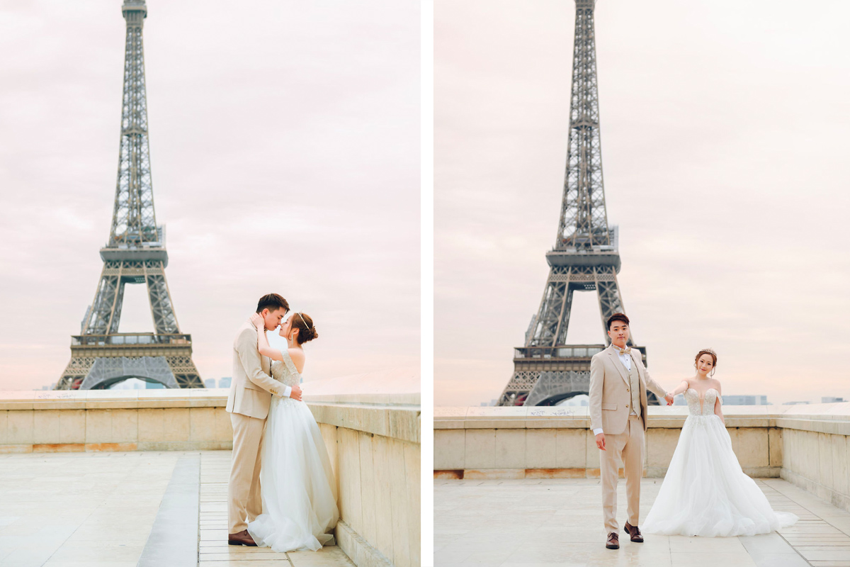 Eternal Love in Paris: Pre-Wedding Photoshoot for Hong Kong Couple | Eiffel Tower, Trocadero, Café, Louvre, Alexandre III Bridge by Arnel on OneThreeOneFour 1