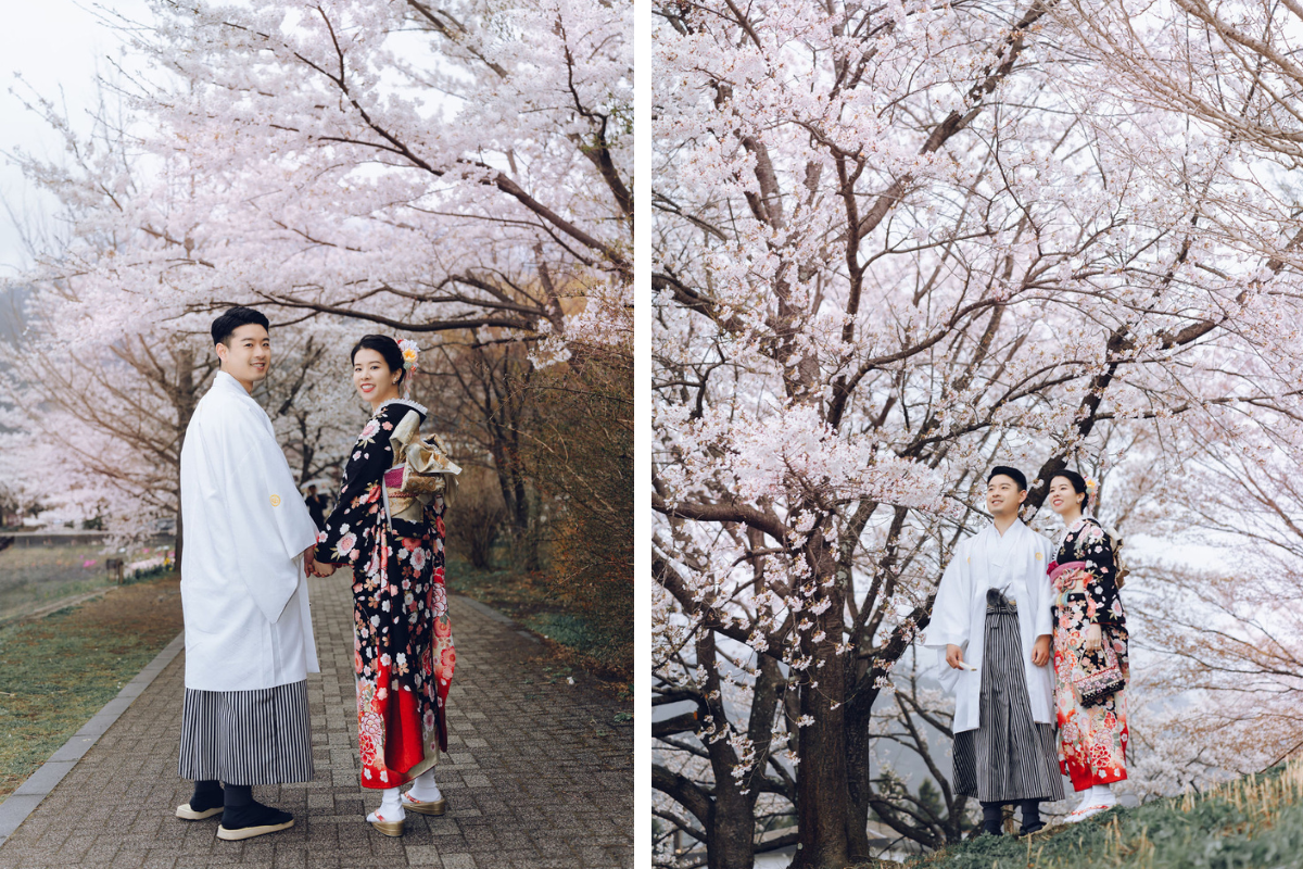 US Couple's Spring Season Kimono & Prewedding Photoshoot At Chureito Pagoda, Lake Kawaguchiko In Tokyo by Cui Cui on OneThreeOneFour 4