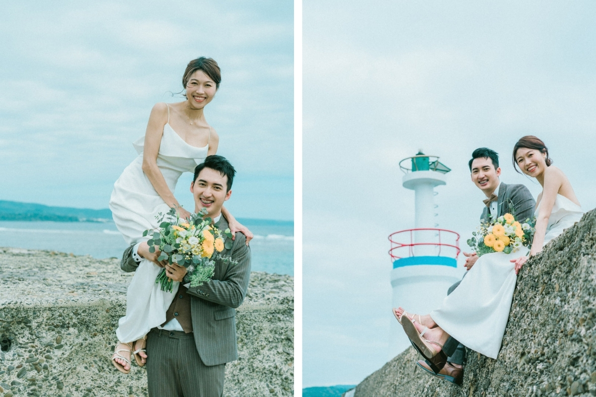 Taiwan Pre-Wedding Photoshoot Cafe Pier Lighthouse Countryside Street Beach by  on OneThreeOneFour 15