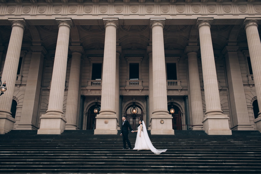 Melbourne Autumn Pre-Wedding Photoshoot At Carlton Garden, Parliament Building And Windsor Hotel by Freddie on OneThreeOneFour 22