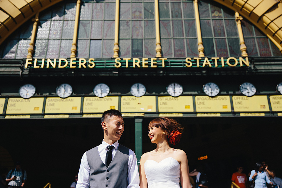 Melbourne Post-Wedding Photoshoot At Flinders Street Railway Station  by Felix  on OneThreeOneFour 1