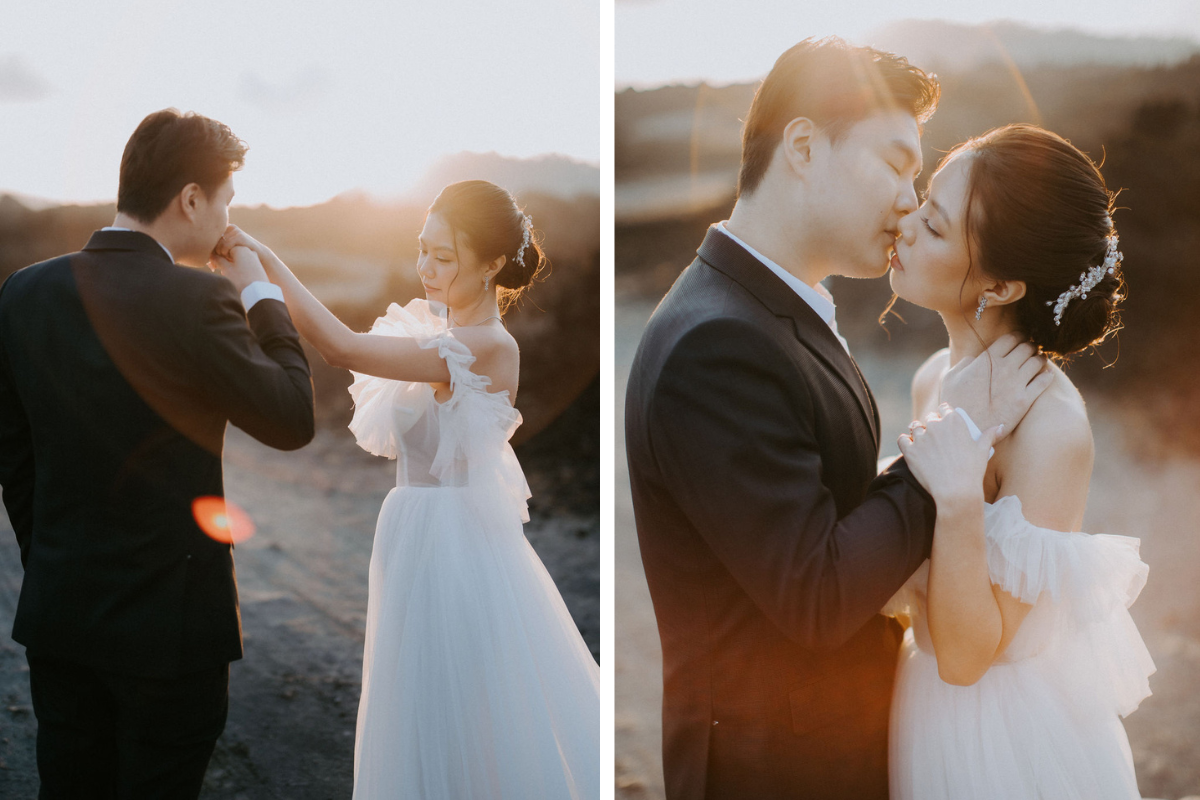 巴厘岛巴都尔火山熔岩地、布兰辛加瀑布、双峭谷和梅拉斯蒂海滩的婚前摄影拍摄  by Cahya on OneThreeOneFour 3