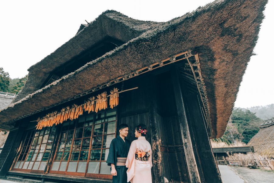 Japan Tokyo Pre-Wedding Photoshoot At Traditional Japanese Village And Pagoda During Sakura Season by Lenham on OneThreeOneFour 10