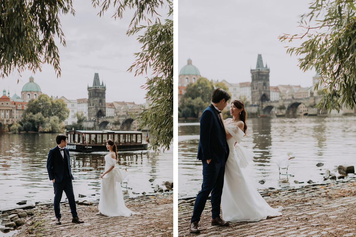 Prague prewedding photoshoot at Old Town Square, Vlatava Riverside, Vojanovy Gardens, Wallenstein Garden by Nika on OneThreeOneFour 9