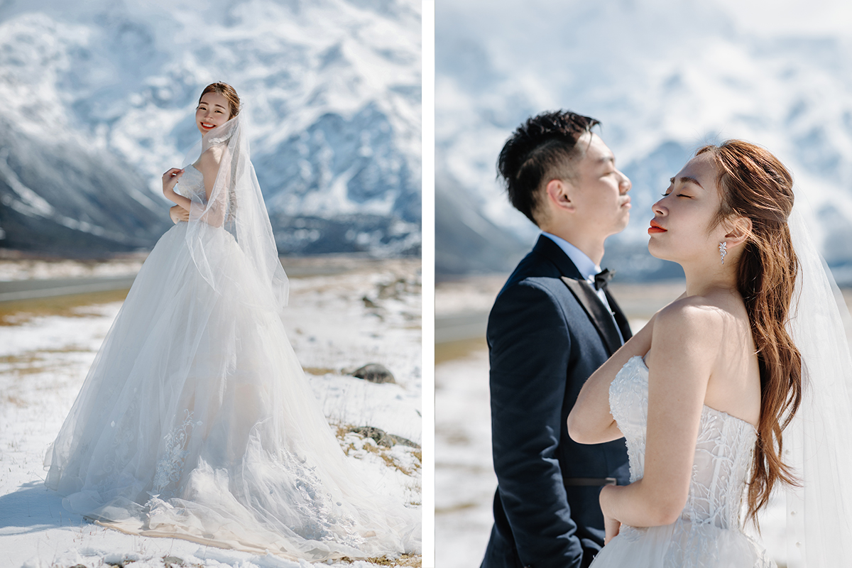 2-Day New Zealand Winter Fairytale Themed Pre-Wedding Photoshoot with Horse and Glaciers and Snow Mountains by Fei on OneThreeOneFour 24
