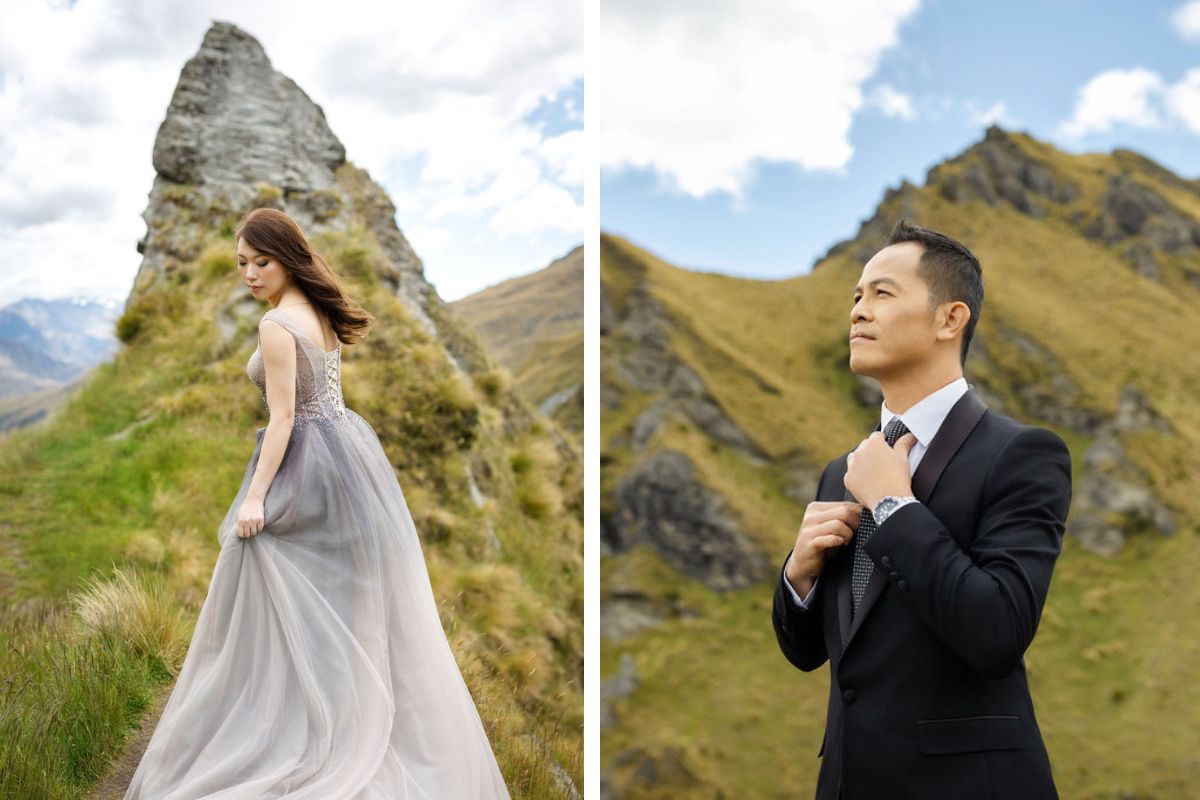 新西蘭婚纱拍攝 - 在科羅曼德峯、斯基珀斯峽谷和夏日羽扇豆的特卡波湖 by Fei on OneThreeOneFour 14