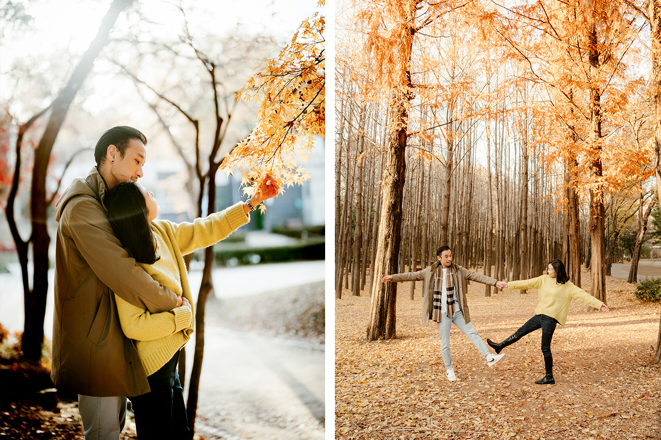 Korea Autumn Casual Couple Photoshoot At Seoul Forest by Jungyeol on OneThreeOneFour 9