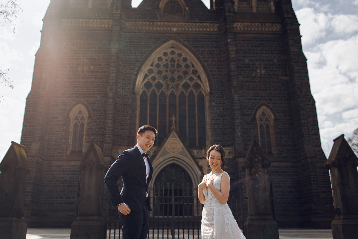 Australia Melbourne Pre-Wedding Photoshoot at Carlton Garden, St Patrick Cathedral & Flinders Street Railway Station by Freddie on OneThreeOneFour 11