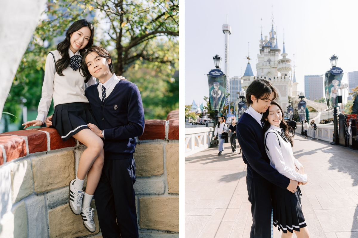 Seoul Autumn Pre-Wedding Photoshoot with Lotte World, Alpaca World, and Hongdae Streets by Jungyeol on OneThreeOneFour 8