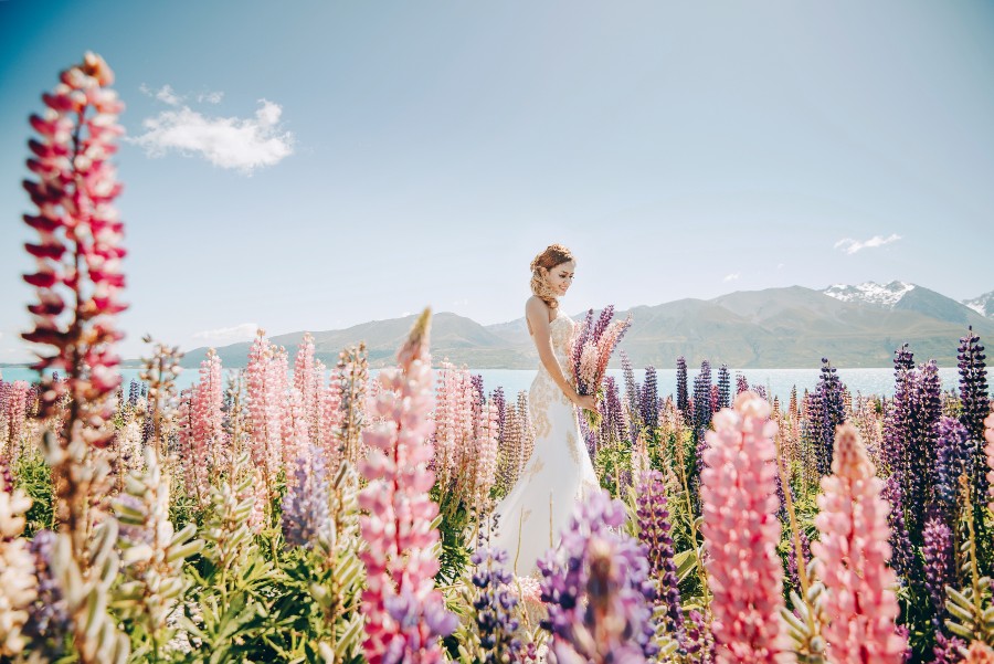 New Zealand Spring Arrowtown Lupins Prewedding Photoshoot  by Mike on OneThreeOneFour 3