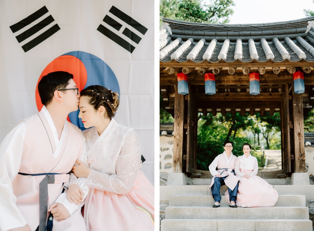 J&A: Korea Hanbok Pre-wedding Photoshoot At Namsangol Hanok Village by Jungyeol on OneThreeOneFour 4