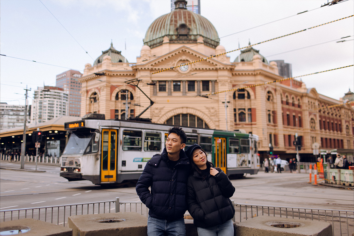 Melbourne Pre-wedding Photoshoot at St Patrick's Cathedral, Flinders Street Railway Station & Flinders Cliffs by Freddie on OneThreeOneFour 9