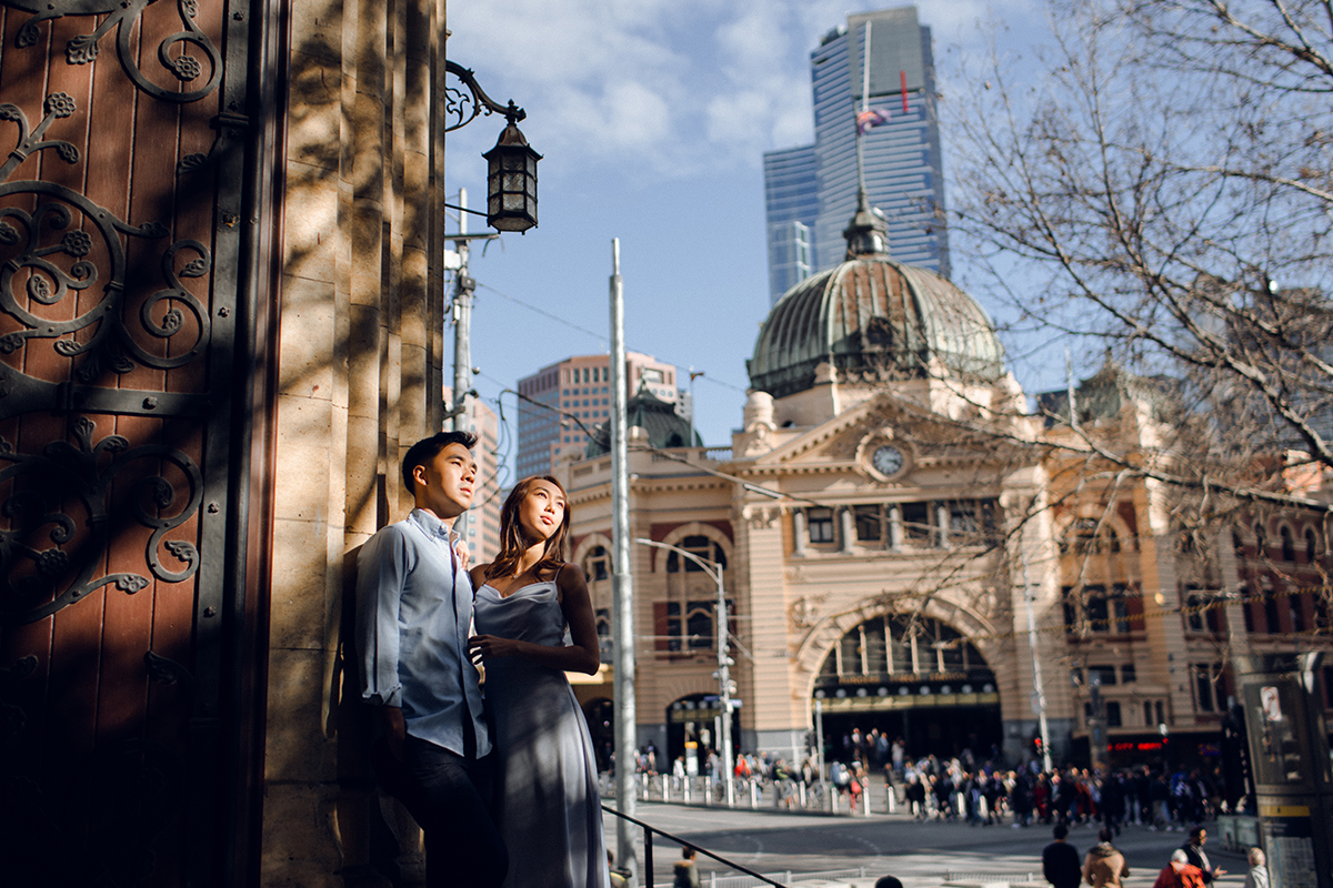 Melbourne Pre-wedding Photoshoot at St Patrick's Cathedral, Flinders Street Railway Station & Carlton Gardens by Freddie on OneThreeOneFour 9