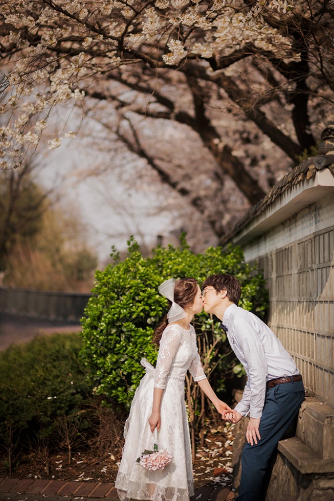 Korea Cherry Blossom Pre-Wedding Photoshoot At Seonyundo Park by Junghoon on OneThreeOneFour 13
