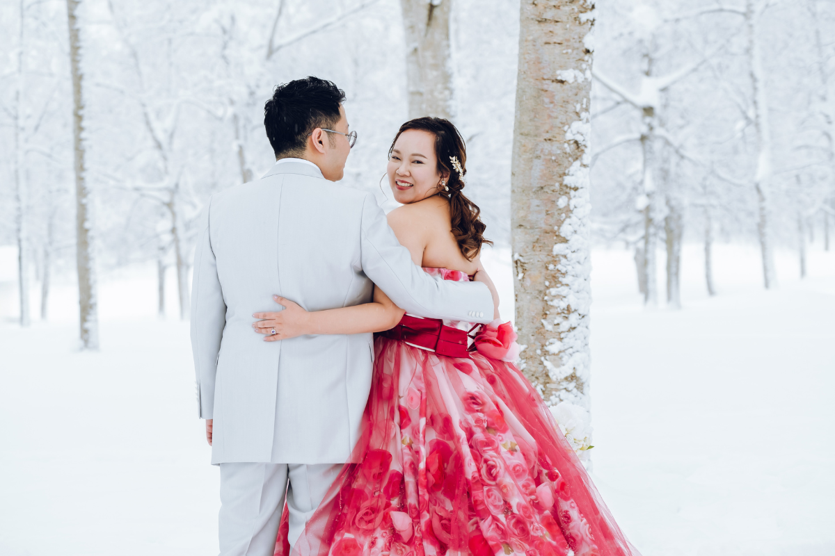 北海道婚前拍攝，包括洞爺湖、希爾頓尼塞高度假村和冬季穿和服在狩武頭神社進行拍攝 by Kuma on OneThreeOneFour 11