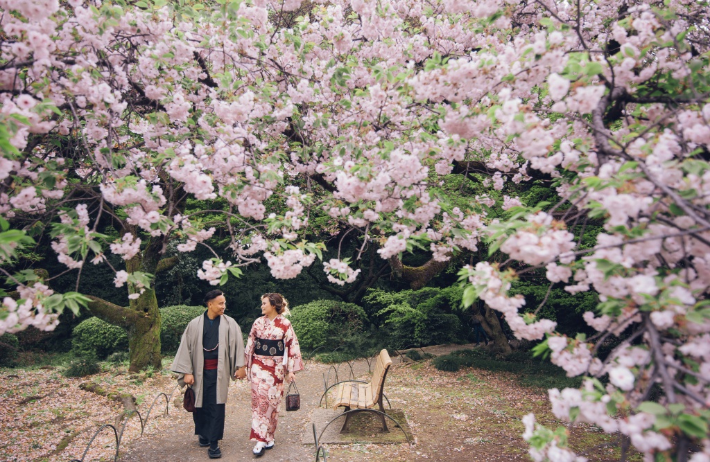 Japan Tokyo Cherry Blossom Pre-Wedding Photoshoot At Park And Shibuya Crossing  by Lenham  on OneThreeOneFour 1