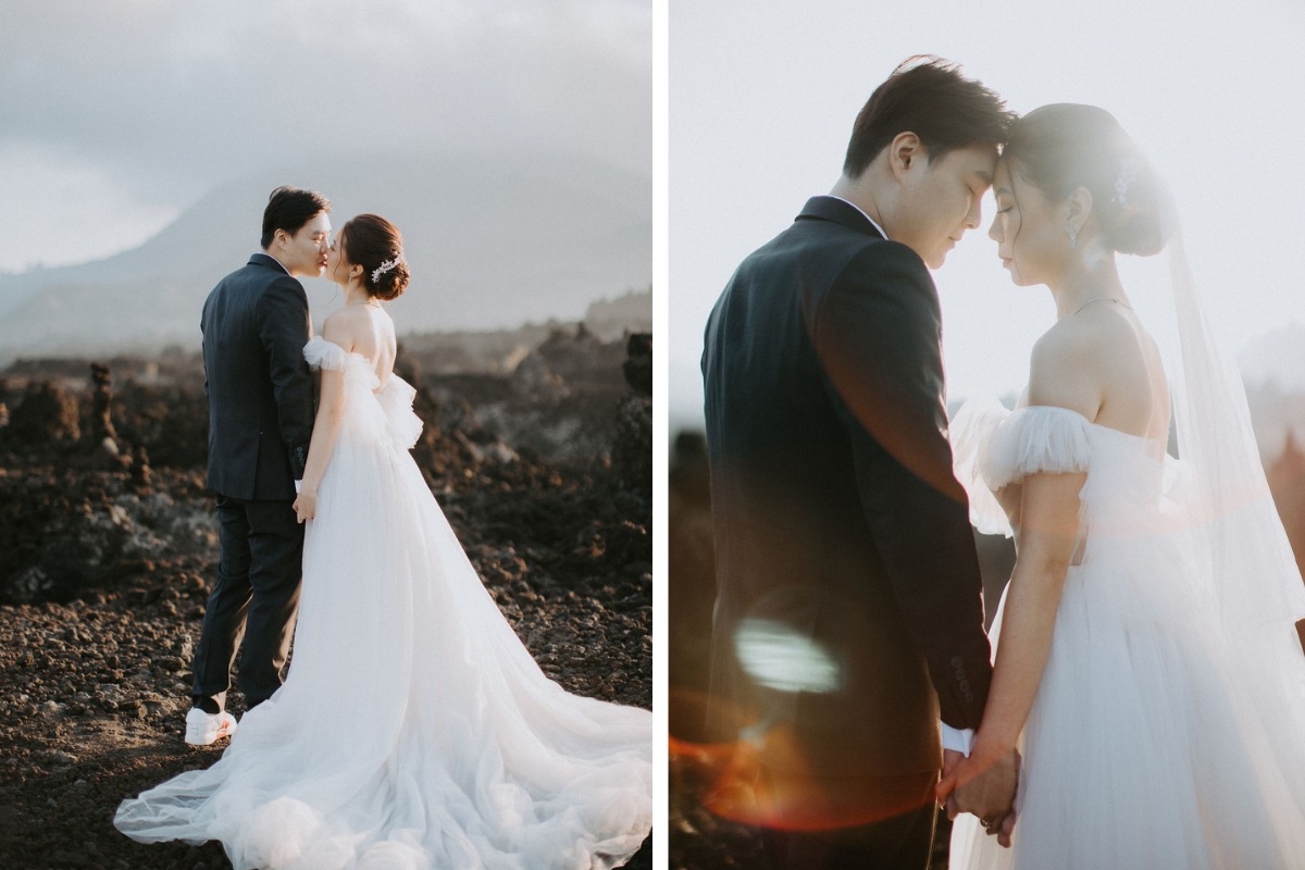 巴厘岛巴都尔火山熔岩地、布兰辛加瀑布、双峭谷和梅拉斯蒂海滩的婚前摄影拍摄  by Cahya on OneThreeOneFour 7
