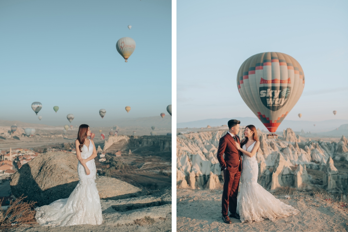 Cappadocia Pre-Wedding Photoshoot Hot Air Balloons Vintage Car Carpet Shop Mountains by Aric on OneThreeOneFour 12