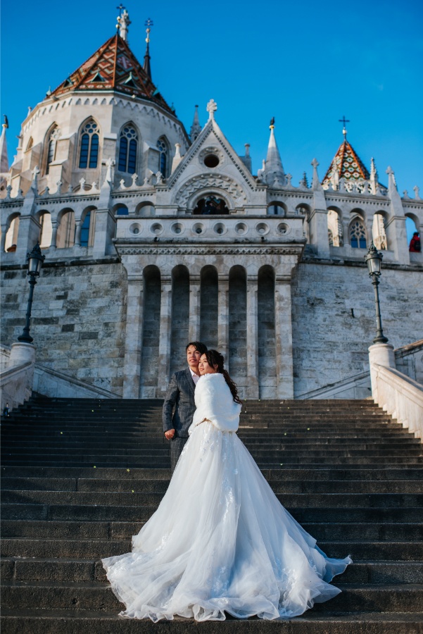 A&A: Budapest Winter Pre-wedding Photoshoot at Fisherman’s Bastion and Széchenyi Chain Bridge by Drew on OneThreeOneFour 16