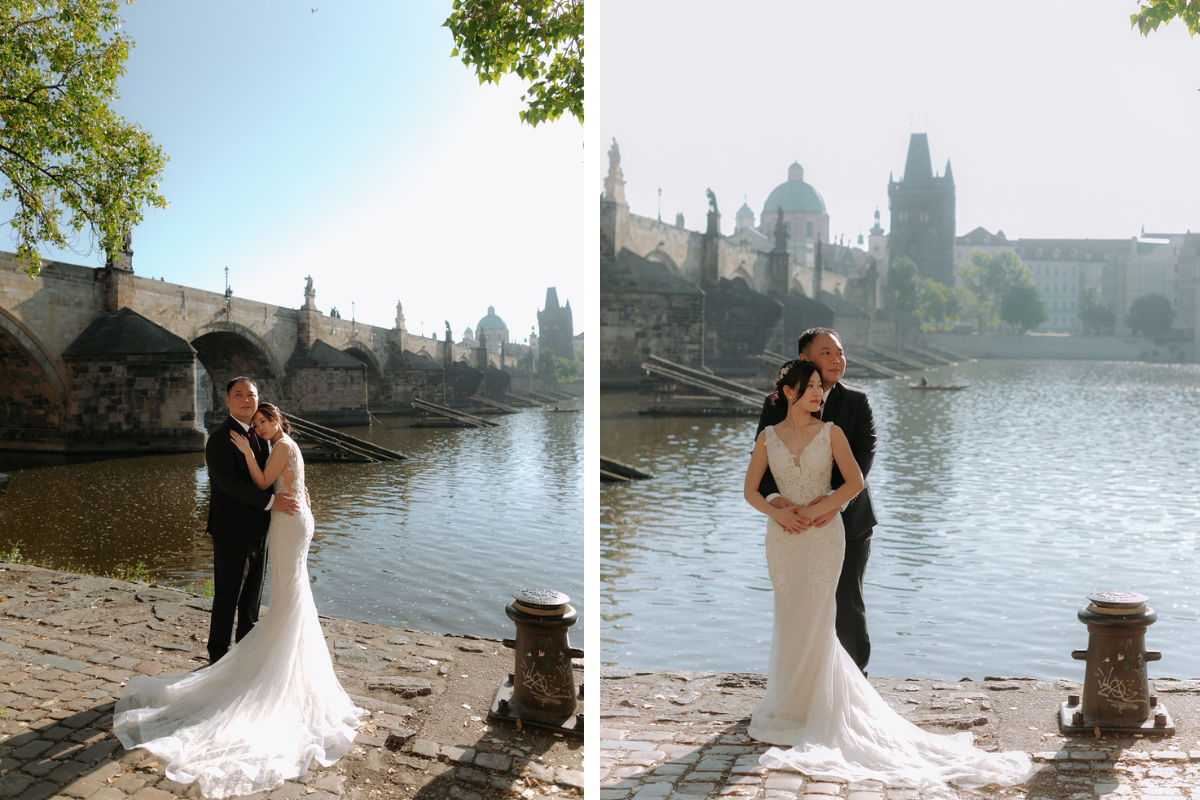 Prague prewedding photoshoot at St Vitus Cathedral, Charles Bridge, Vltava Riverside and Old Town Square Astronomical Clock by Nika on OneThreeOneFour 17
