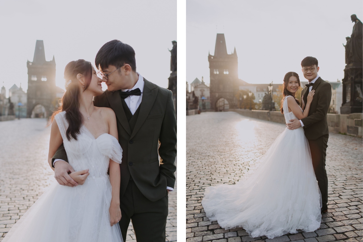 Prague Pre-Wedding Photoshoot with Old Town Square, Astronomical Clock, Charles Bridge and St Vitus Cathedral by Nika on OneThreeOneFour 4