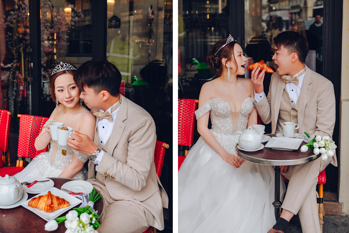Eternal Love in Paris: Pre-Wedding Photoshoot for Hong Kong Couple | Eiffel Tower, Trocadero, Café, Louvre, Alexandre III Bridge by Arnel on OneThreeOneFour 10