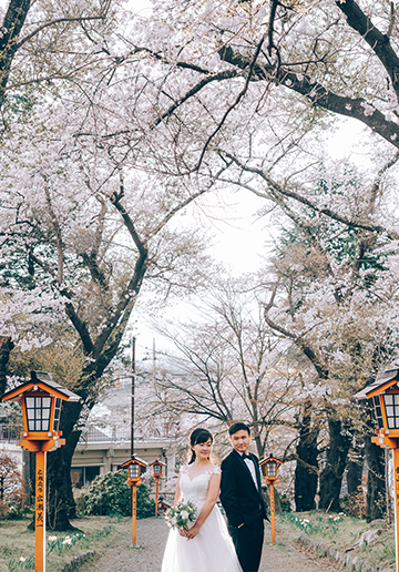 Japan Tokyo Pre-Wedding Photoshoot At Traditional Japanese Village And Pagoda During Sakura Season