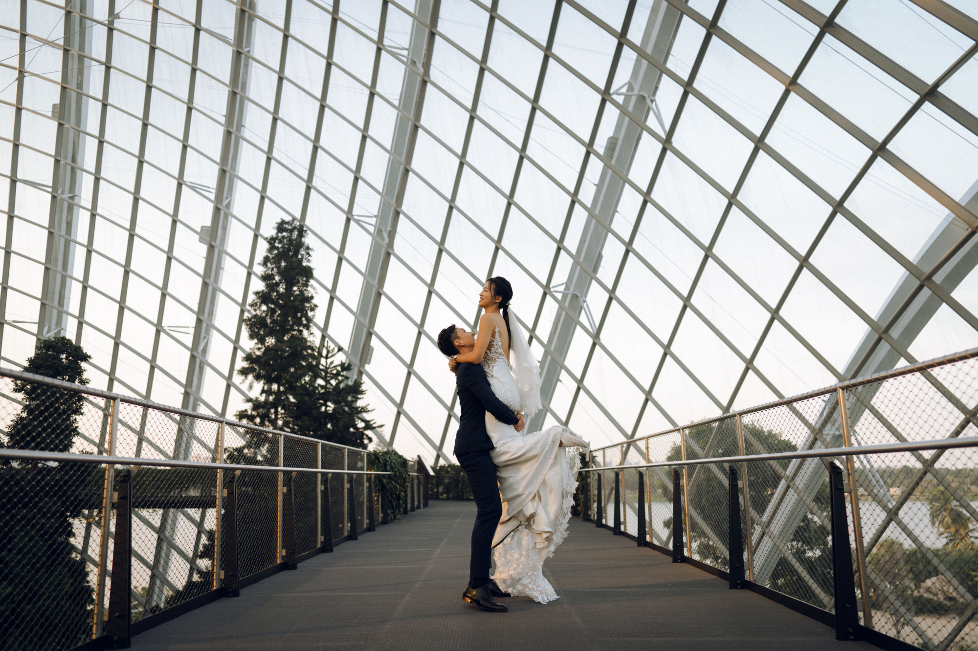 Sunset Prewedding Photoshoot At Cloud Forest, Gardens By The Bay  by Samantha on OneThreeOneFour 17