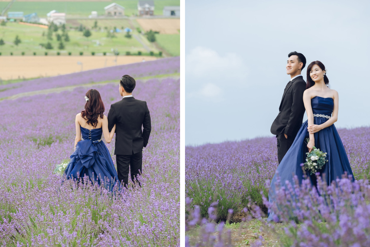 Hokkaido Prewedding Photoshoot In Summer At Blue Pond, Hinode Park Lavender And Shikisai No Oka Flower Fields by Kuma on OneThreeOneFour 23