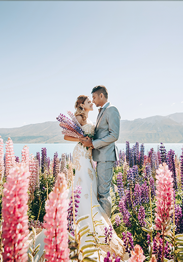 New Zealand Spring Arrowtown Lupins Prewedding Photoshoot 