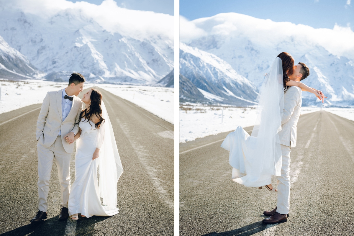 New Zealand Pre-Wedding Photoshoot with Lake Wakatipu, Skippers Canyon, Lake Tekapo, Mount Cook, and Omarama Clay Cliffs by Fei on OneThreeOneFour 18