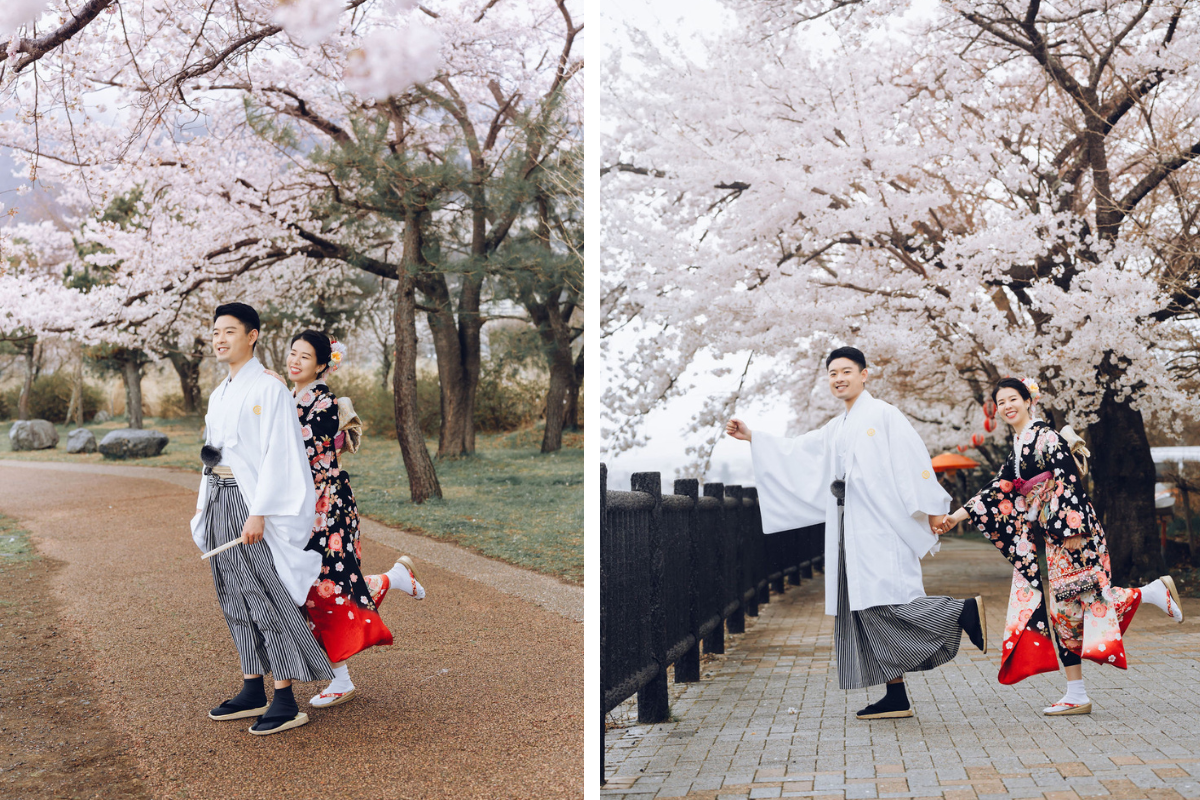 US Couple's Spring Season Kimono & Prewedding Photoshoot At Chureito Pagoda, Lake Kawaguchiko In Tokyo by Cui Cui on OneThreeOneFour 7