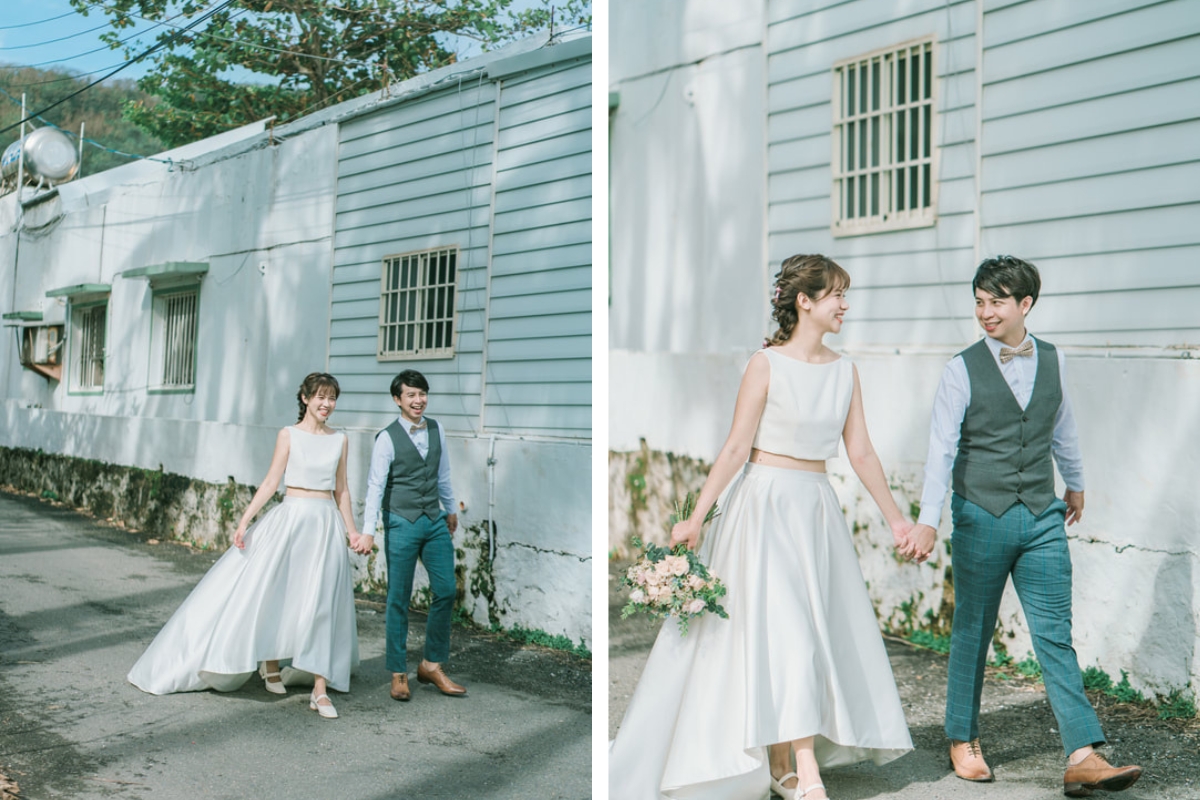 Taiwan Pre-Wedding Photoshoot Quaint Neighborhood Lush Green Hills Beach Romantic Getaway by  on OneThreeOneFour 1