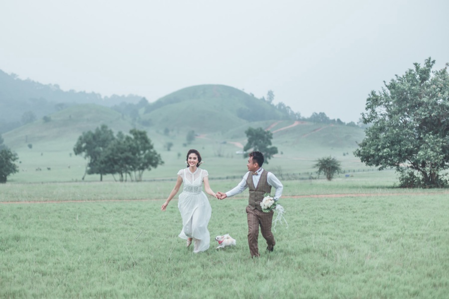 Thailand Bangkok Pre-Wedding Photoshoot At Lush Grass Fields  by Por  on OneThreeOneFour 10