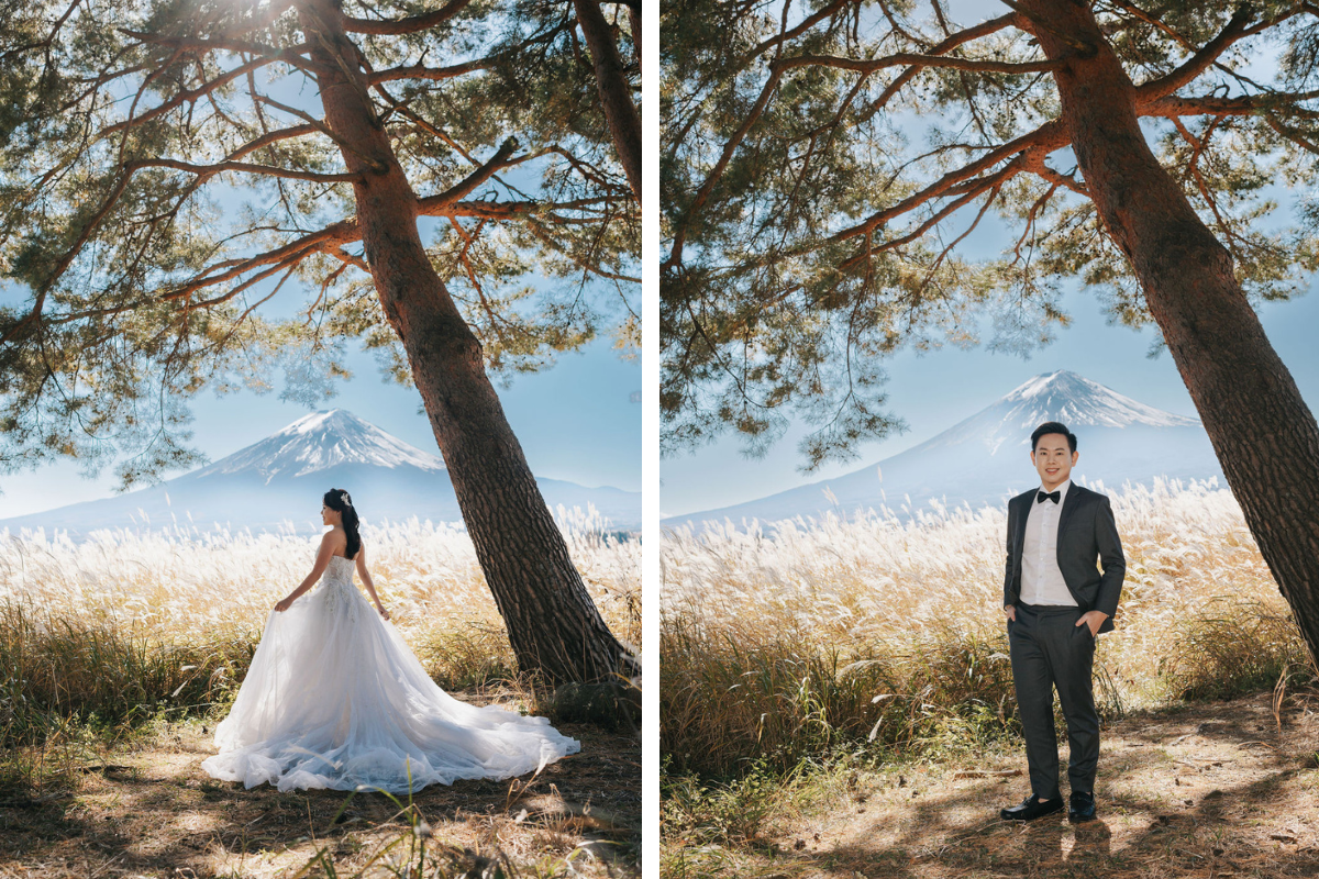 Singaporean Couple's Autumn Season Prewedding Photoshoot At Chureito Pagoda, Lake Kawaguchiko And Shibuya Crossing by Cui Cui on OneThreeOneFour 1