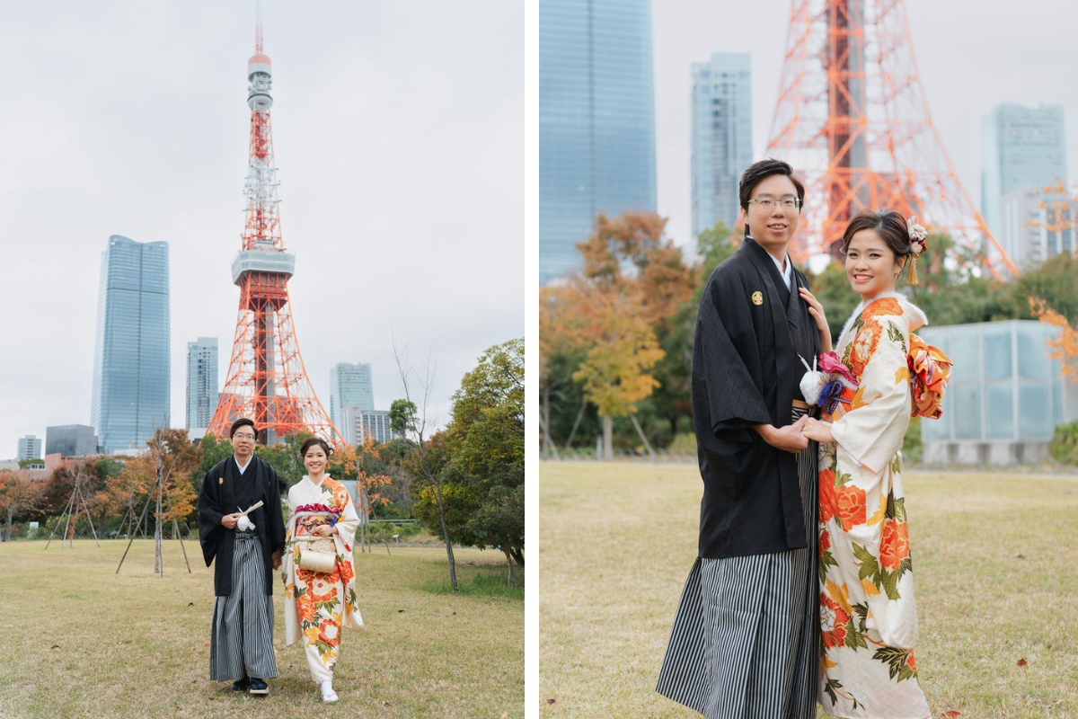 新加坡夫妻在東京進行和服婚紗拍攝 - 忠犬塔、芝公園和河口湖 by Cui Cui on OneThreeOneFour 4