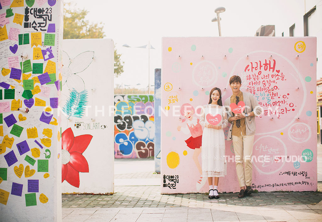Korean Studio Pre-Wedding Photography: Hongdae (홍대) (Outdoor) by The Face Studio on OneThreeOneFour 11