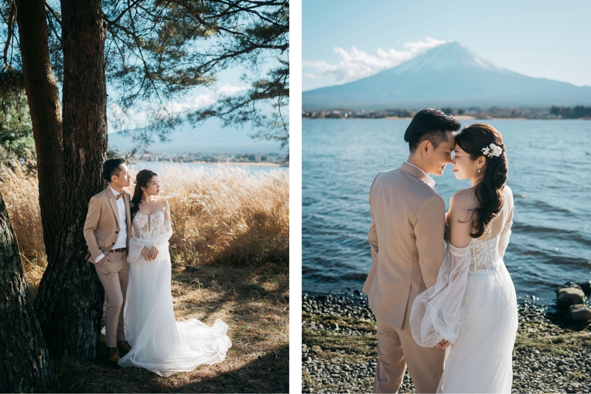 Tokyo Pre-Wedding Photoshoot with Chureito Pagoda, Lake Kawaguchiko, and Lawson Mt. Fuji by Dahe on OneThreeOneFour 9